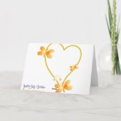 Gouden hart en vlinders bruiloft Kaart (Achterkant)