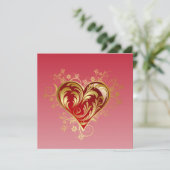 Gouden hart feestdagenkaart (Staand voorkant)