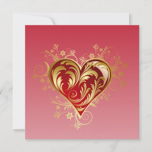 Gouden hart feestdagenkaart (Voorkant)