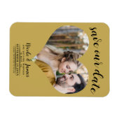 Gouden Hart Foto Bruiloft Save the Date Magneet (Horizontaal)