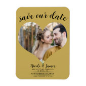 Gouden Hart Foto Bruiloft Save the Date Magneet (Verticaal)