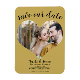 Gouden Hart Foto Bruiloft Save the Date Magneet
