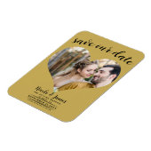 Gouden Hart Foto Bruiloft Save the Date Magneet (Linkerzijde)