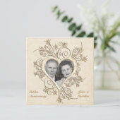 Gouden Hart Foto Uitnodiging 50-jarig jubileum (Staand voorkant)