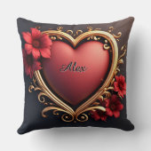 ❤️ Gouden Hart Frame Romantische Luxe Valentijns D Kussen (Achterkant)