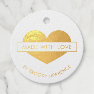 Gouden Hart Gemaakt met Liefde Bedankjes Labels