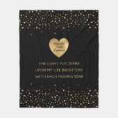 Gouden hart gepersonaliseerde Valentijnsdag liefde Fleece Deken (Voorkant)