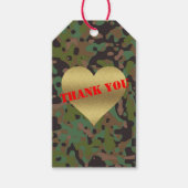 Gouden Hart GI Camouflage Party Cadeau Labels Cadeaulabel (Voorkant)
