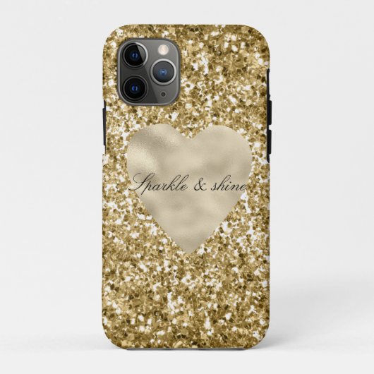 Gouden Hart Glitter Persoonlijk Case-Mate iPhone Case (Achterkant)