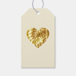 Gouden Hart (Gouden Vorm van Liefde) Cadeaulabel