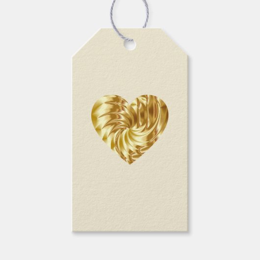 Gouden Hart (Gouden Vorm van Liefde) Cadeaulabel (Voorkant)