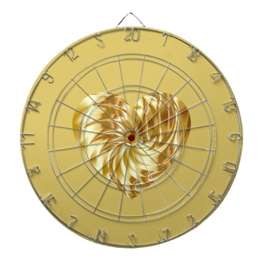 Gouden Hart (Gouden Vorm van Liefde) Dartbord (Voorkant)