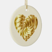 Gouden Hart (Gouden Vorm van Liefde) Keramisch Ornament (Rechts)
