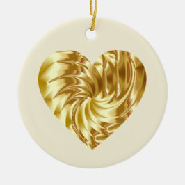 Gouden Hart (Gouden Vorm van Liefde) Keramisch Ornament