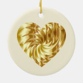 Gouden Hart (Gouden Vorm van Liefde) Keramisch Ornament (Achterkant)