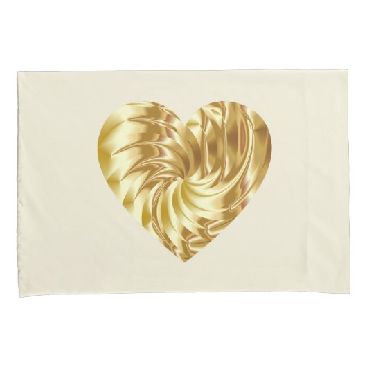 Gouden Hart (Gouden Vorm van Liefde) Kussensloop (Voorkant-Rechts)