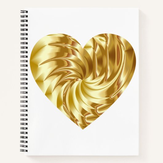 Gouden Hart (Gouden Vorm van Liefde) Notitieboek (Voorkant)