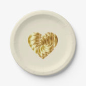 Gouden Hart (Gouden Vorm van Liefde) Papieren Bordje (Voorkant)