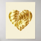 Gouden Hart (Gouden Vorm van Liefde) Poster (Voorkant)