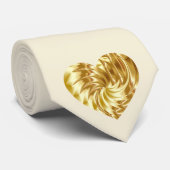 Gouden Hart (Gouden Vorm van Liefde) Stropdas (Opgerold)