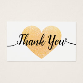 Gouden Hart Handgeschreven Kalligrafie Dank u Visitekaartje