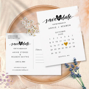 Gouden Hart Kalender Bewaar de Datum Briefkaart