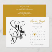 Gouden Hart Kalender QR Code Huwelijk Save The Date (Voorkant / Achterkant)
