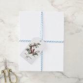 Gouden Hart,Krans Rode Kardinaal Kerstmis Cadeaulabel (Met Touw)