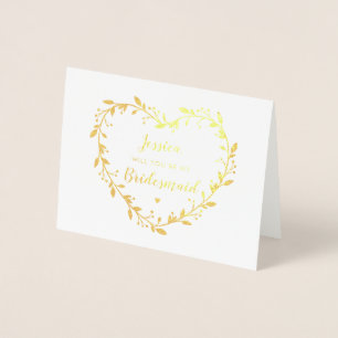 Gouden Hart Krans_Wilt U Mijn Bruidsmeisje Kaarten