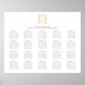 Gouden hart kroon bruiloft 20 tafel zitplaatsen gr poster (Voorkant)