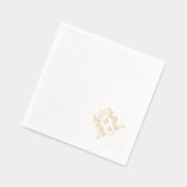 Gouden hart kroon bruiloft monogrammed aangepaste  folie servetten (Links)