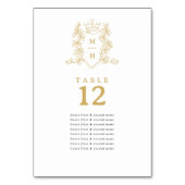 Gouden hart kroon gasten namen bruiloft kaart (Voorkant)