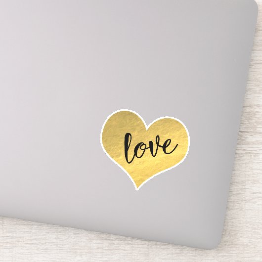  gouden hart "liefde" sticker (Detail)