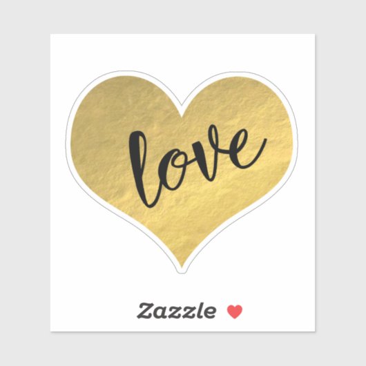 gouden hart "liefde" sticker (Vel)