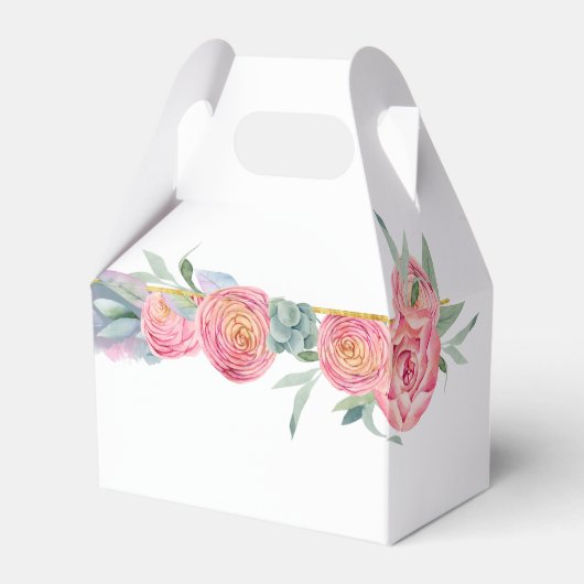 Gouden hart lijst Blush Bloesem Monogram Valentijn Bedankdoosjes (Achterkant)