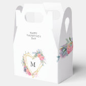 Gouden hart lijst Blush Bloesem Monogram Valentijn Bedankdoosjes (Geopend)