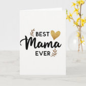 Gouden Hart Mama Kaart (Gele Bloem)