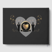 Gouden hart mannelijke bruiloft | Gastenboek (Achterkant)