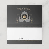 Gouden hart mannelijke bruiloft | Kaart plaatsen Plaatskaartje (Buitenkant ongevouwen)