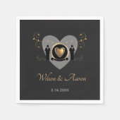 Gouden hart mannelijke bruiloft | Papieren servet (Voorkant)