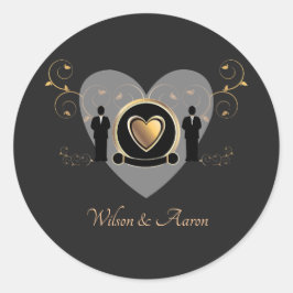 Gouden hart mannelijke bruiloft | STICKER