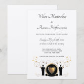 Gouden Hart Mannelijke Trouwkraft Papier LGBTQ Kaart (Voorkant / Achterkant)