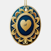 Gouden Hart Medaillon Keramisch Ornament (Rechts)