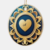 Gouden Hart Medaillon Keramisch Ornament (Links)