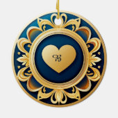 Gouden Hart Medaillon Keramisch Ornament (Achterkant)