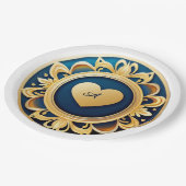 Gouden Hart Medaillon Papieren Bordje (Gekanteld)