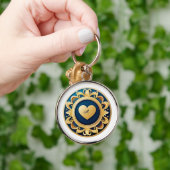 Gouden Hart Medaillon Sleutelhanger (Hand)
