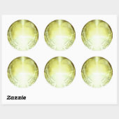 Gouden Hart met Angel Wings Sjabloon Ronde Sticker (Vel)