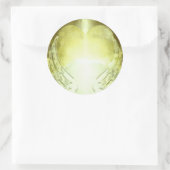 Gouden Hart met Angel Wings Sjabloon Ronde Sticker (Tas)