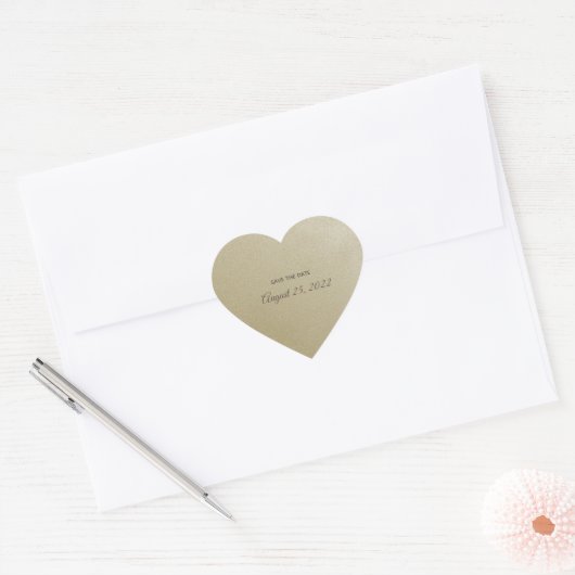 Gouden Hart met Tekst Stickers (Envelop)
